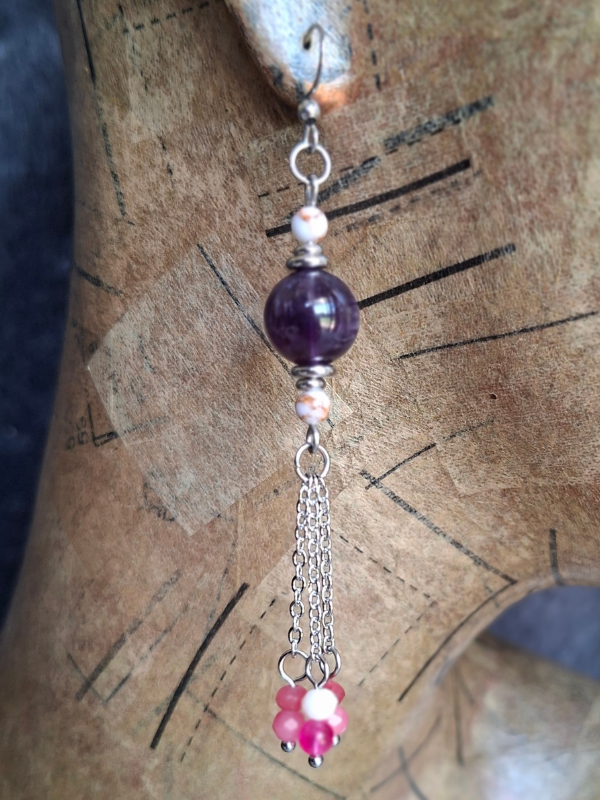 Captivating Stainless Steel Dangle Earrings - Mardi Gras