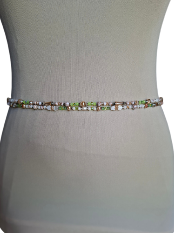 Double Strand Waist Adornment - Lime Green