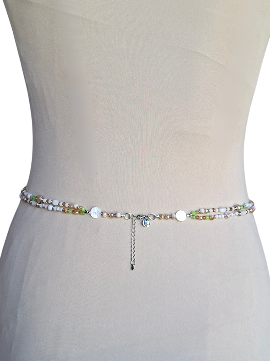 Double Strand Waist Adornment - Lime Green