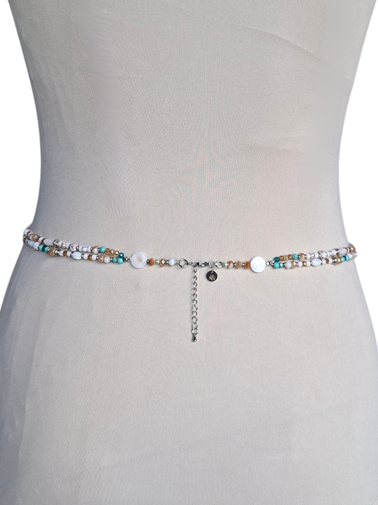 Double Strand Waist Adornment - Teal & Turquoise
