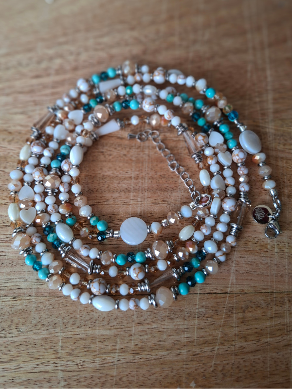 Double Strand Waist Adornment - Teal & Turquoise