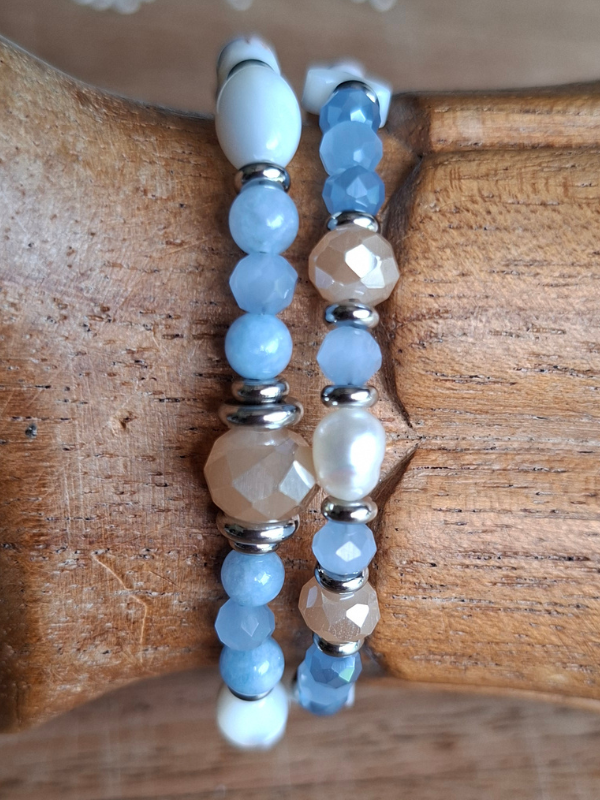 Double Strand Bracelet - Periwinkle & Powder Blue