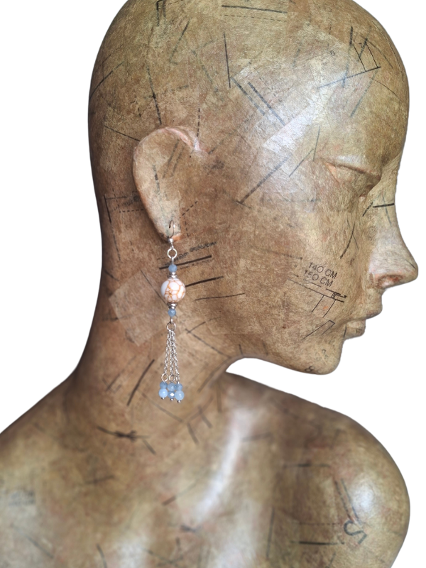 Captivating Stainless Steel Dangle Earrings - Periwinkle & Powder Blue
